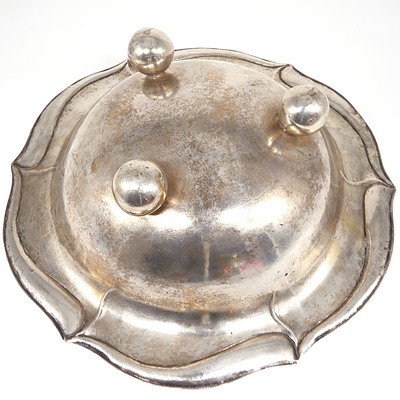 German Hand Wrought Silver Bowl on Ball Feet, Early 20th Century, 432g