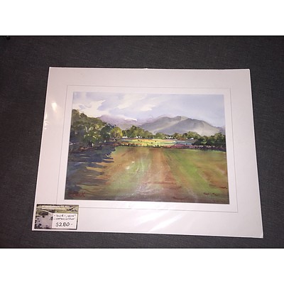 Australian Country Scene Water Colour Painting