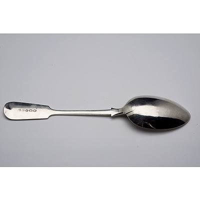 Sterling Silver Fiddle Pattern Table Spoon Josiah Williams & Co Exeter 1876