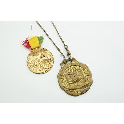 Two San Francisco Commerce Medallions