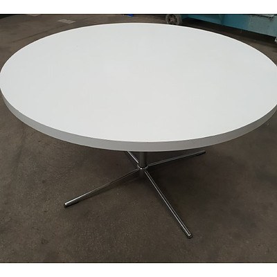 White Melamine Round Table