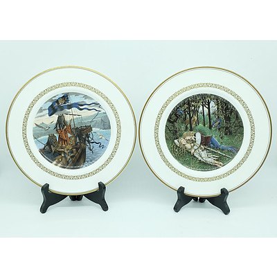 Set of 6 Royal Worcester King Arthur Plates Collection