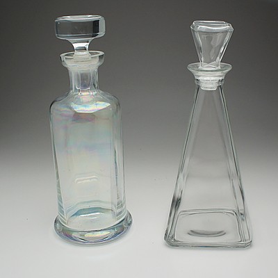 Glass Decanter and Opalescent Glass Decanter