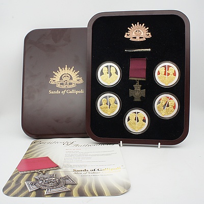 Sands of Gallipoli Men of Valour Collection of Limited Edition Five Medallions