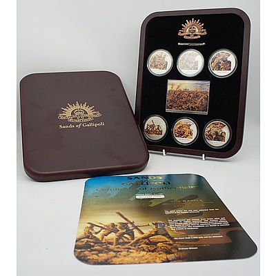 Lone Pine Set of Six Ltd Edition Sands of Gallipoli Medallions