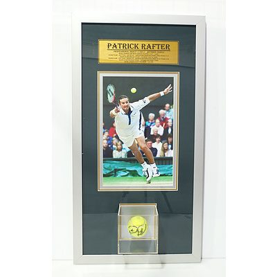 Patrick Rafter Signed and Framed Tennis Ball