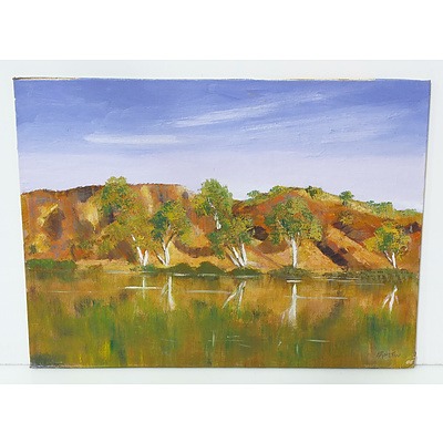 Esther Austin Queen's Reach Murray River Oil on Canvas