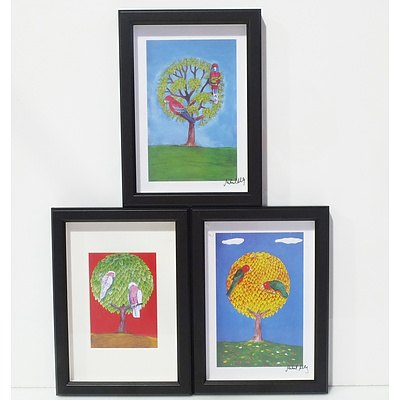 Group of Three Offset Prints, Two Signed Below Margin