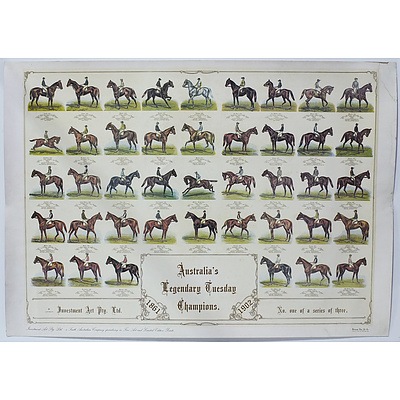 Offset Print Melbourne Cup Australia's Legendary Tuesday Champions 1861 to 1902