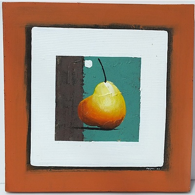 Dopa Still Life with Pear 2005 Oil on Canvas Signed Indistinctly