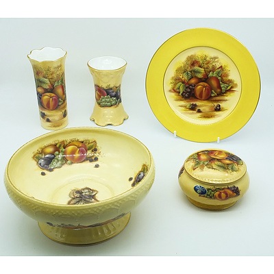 5 Piece Aynsley Orchard Gold Ceramics
