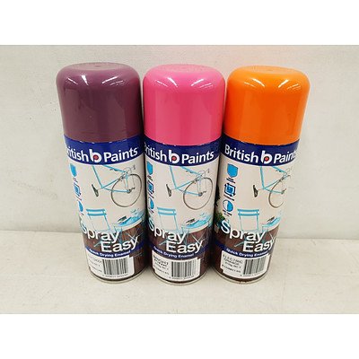 British Paints Spray Easy Quick Drying Enamel - Lot of 8 Cans