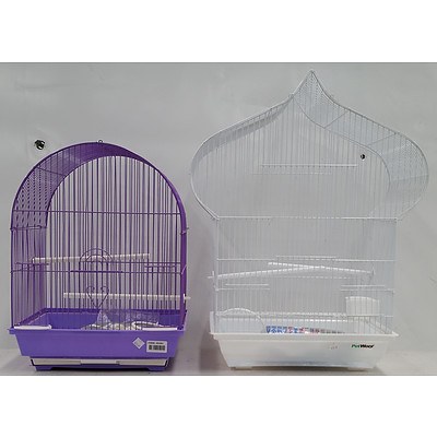 Lot of 8 Assorted Bird Cages and two Cage Stands - Brand New - RRP over $200