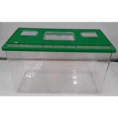 Lot of Four Plastic Enclosures and Reptile Substate - Demonstration Model - RRP $380