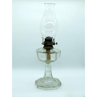 Antique Moulded Glass Oil Lamp