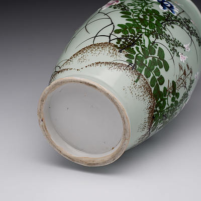 Chinese Celadon Ground and Slip Decorated Vase, Early 20th Century