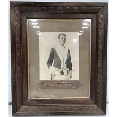 Photo of Wor. Master W.J.Macdonald in Edwardian Frame