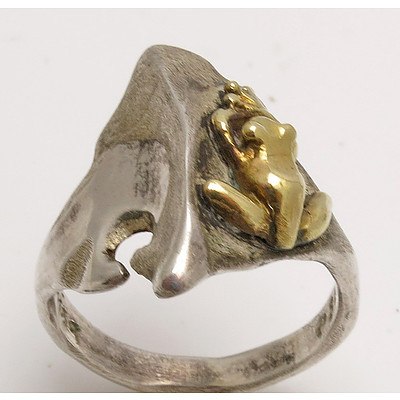 Silver & 18ct Gold Ring