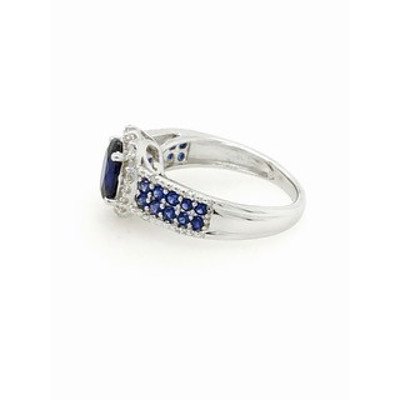 9ct White Gold Sapphire and Topaz Ring