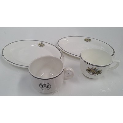 Two Royal Doulton Sandwich Plates and Tea Cup with Australian Parliament Crest