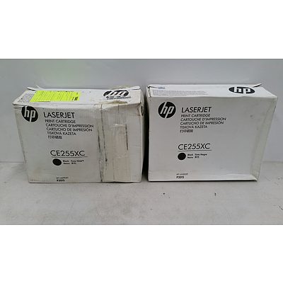 TWO hp LaserJet Print Cartridge Black CE255XC - RRP $250