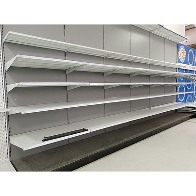 Large Bay of Retail Shelving with 36 Shelves