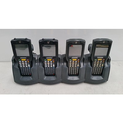 Motorola MC3190 & MC3090BT Scanner - Lot of Four w/ Quad Charging Dock