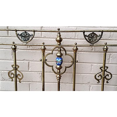 Antique Brass and Metal Single Bed Frame 