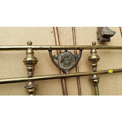 Antique Brass and Metal Single Bed Frame 