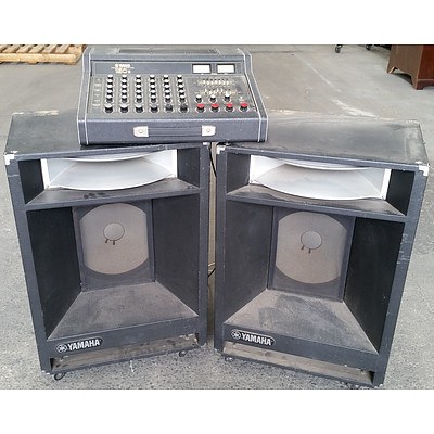 Yamaha 150 II Intergrated Mixer with 2x 100w Loud Speakers