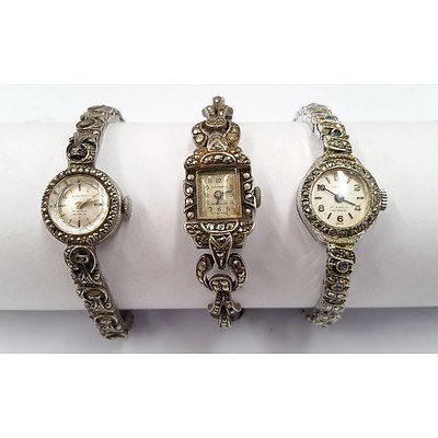 Three Vintage Marcasite Watches