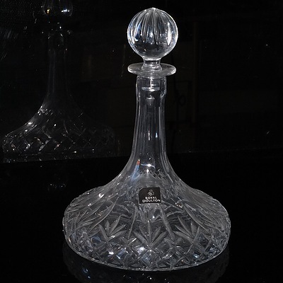 Royal Doulton Cut Crystal Ships Decanter