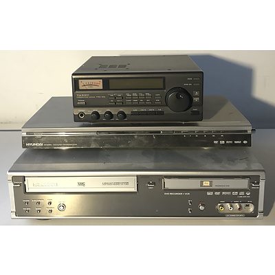 Hyundai DVD Player, Yaesu Communications receiver and a Daeivoo DC DVD Recorder + VCR