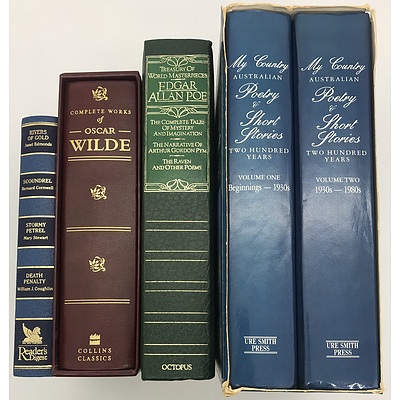 Lot of 5 book including The Complete Works of Oscar Wilde and The Treasury of World Masterpieces Edgar Allan Poe