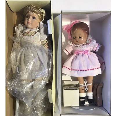 Lot of 7 Dolls from brands including Effanbee and House of Valentina