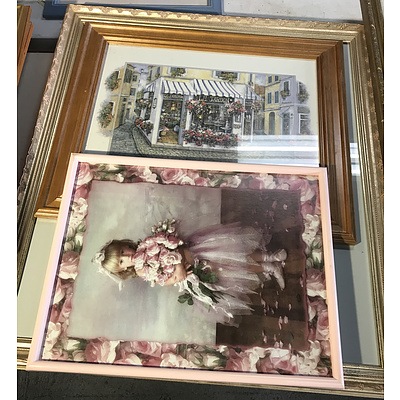 Group of Offset Prints, Frames and a Mirror