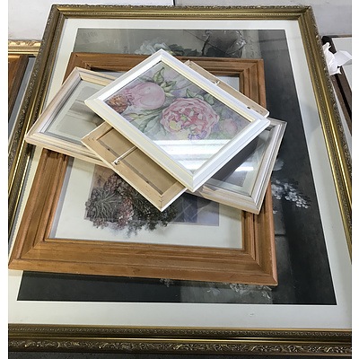 Group of Offset Prints, Frames and a Mirror