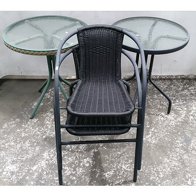 Two Outdoor Tables and Two Chairs