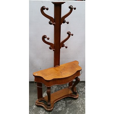 Antique Silky Oak Hall Stand 