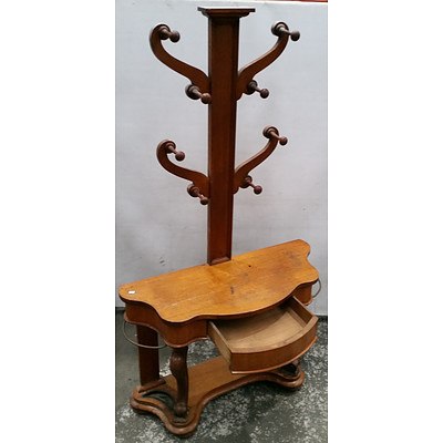 Antique Silky Oak Hall Stand 