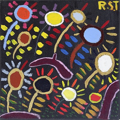 Ray Tarrant (The Colour Gang Group - Bairnsdale VIC) Sunflowers 1998, Acrylic on Canvas