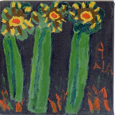 Alan Treasure (The Colour Gang Group - Bairnsdale VIC) Sunflowers 1998, Acrylic on Canvas
