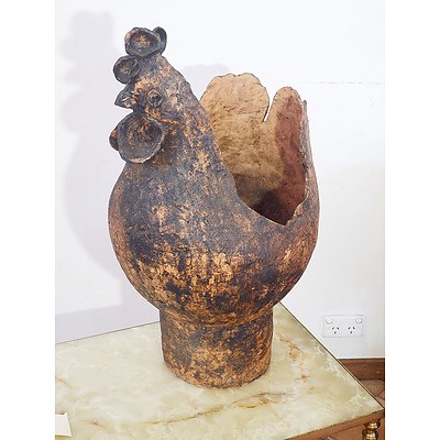 Hand Built Terracotta Sculptural Chicken Vessel