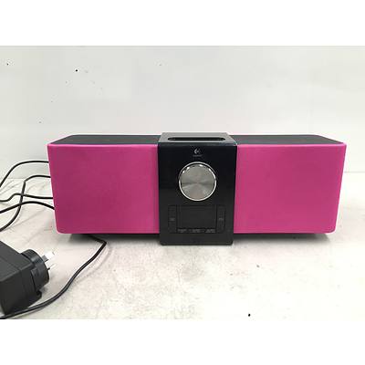 Logitech Pink Pure-Fi Express Plus Model S-00067 Ipod Dock Speaker