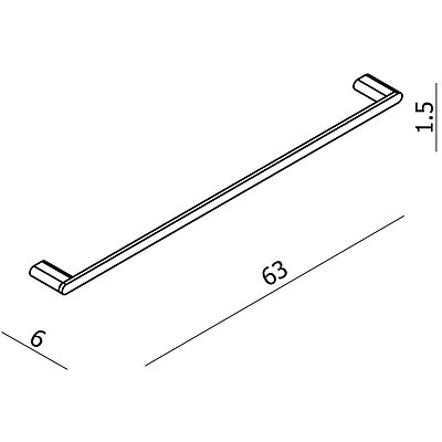 Loft Single Towel Rail - 600mm C