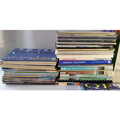 Lot of 2 Boxes of Magazines, Books and Reference Manuals about Aviation