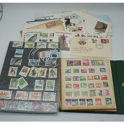 Large Collection of Stamps Including Stamps from Australia, Indonesia and Various First Day Issues