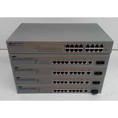 Assorted Telesyn Fast Ethernet Switches & Polycom HDX Module - Lot of Ten
