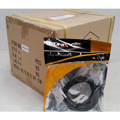 Approximately 450 x Brand New Konix 1 Metre DVI-D to DVI-D Cables - RRP Over $12,000