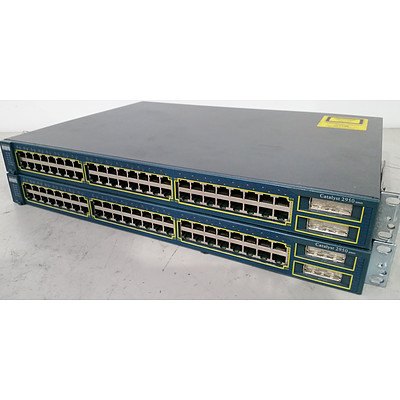 Cisco WS-C2950G-48-EI Managed Switches - Lot of 2
